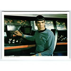 1977 Star Trek Science Officer Spock Chrome Postcard USS Enterprise